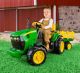 John Deere 12v Ground Force Tractor with Trailer