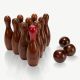 Uber Rosewood Deluxe 10 Pin Wooden Skittles Set 