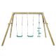 Forde Double Wooden Swing Set + Glider Station