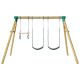 Wesley Triple Station Wooden Swing Set including Trapeze