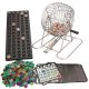 Premium Family Bingo Set with 30cm Tall Metal Cage with Wooden Balls