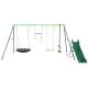 Lynx 5 Station Swing Set with Nest Swing and Slippery Slide