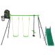 Hurley 5 Station Metal Swing Set, Slide and Basketball